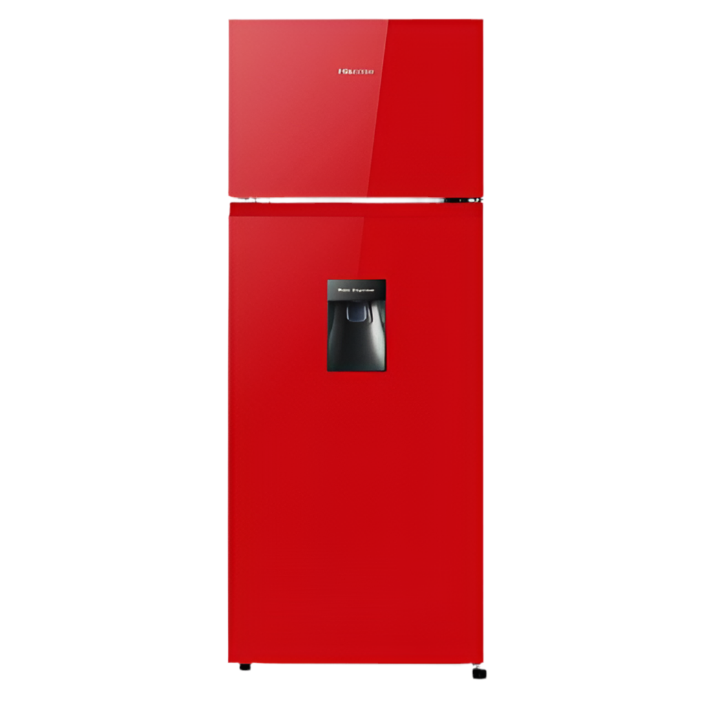 Hisense Red Double Door Top Freezer Refrigerator With Water Dispenser 204L REF205DRB 1year Warranty