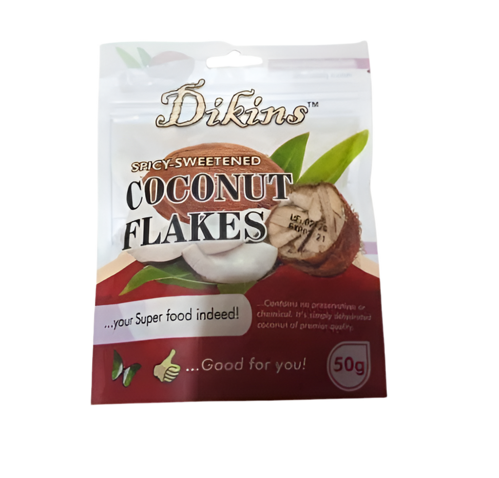 Dikins Spicy Sweetned Coconut Flakes 50g